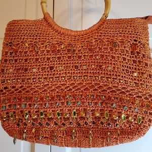 Cappelli Straworld Embroidery Top Handle Bag